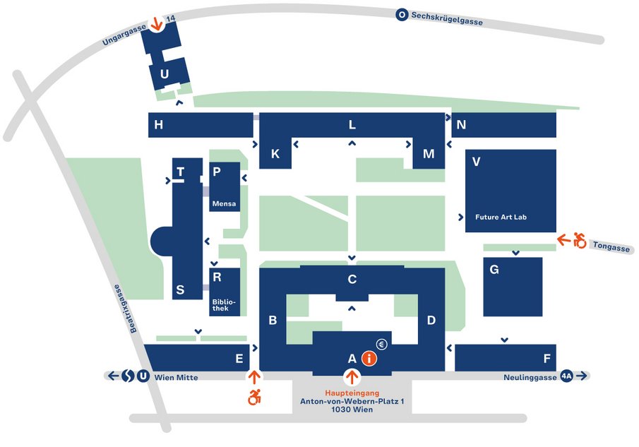 Detaillierter Gebäudeplan der Universität